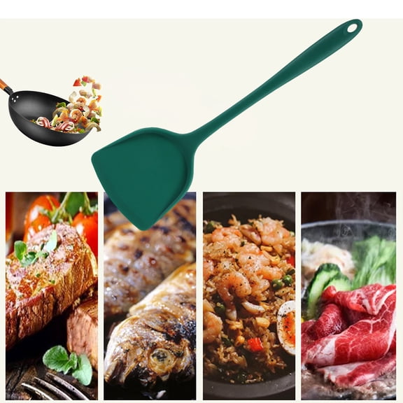 BAOPAI Silicone Kitchen Spatula for Non-Stick Pans - Heat Resistant Easy to Clean Food Safe with Ergonomic Handle and Storage Hook