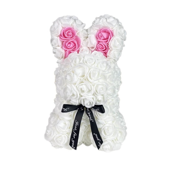 BAOPAI Simulated Eternal Rose Plush Bunny - Personalized Valentine's Day and Birthday Gift for Her, Soft Cuddly Toy Symbolizing Never-Ending Love in Gift Box