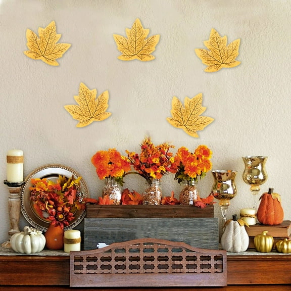 BAOPAI Simulated Maple Leaf Decorations for and Fall Parties Realistic Cloth Leaves with Diverse Shapes 50 Pieces Easy to Maintain Home Decor