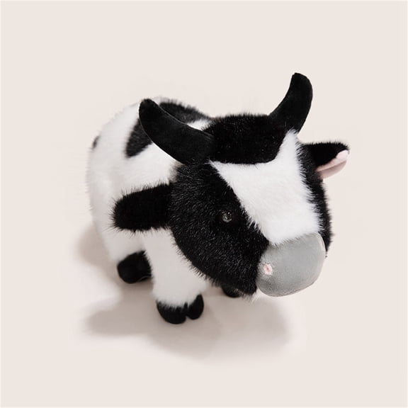 BAOPAI Simulation Cow Doll 12 Inch Plush Toy - Soft Stuffed Animal for KidsPortable Travel CompanionEducational Farm ModelPerfect Gift Idea for Children and Warm Home Ornament