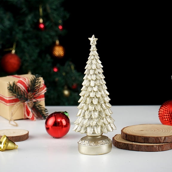 BAOPAI Small Resin Tree Ornament Desktop Home Decor for Indoor Festive Decoration