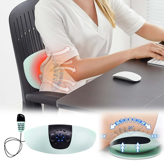 BAOPAI Smart Lumbar Massager with Heat Therapy and Vibration for Back Pain Relief Portable Wireless Design for Home and Office Use