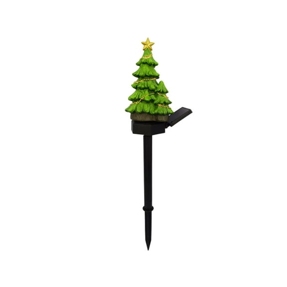 BAOPAI Solar Christmas Tree Ground Lights Resin Garden Patio Decor Ambiance Grass Lamp