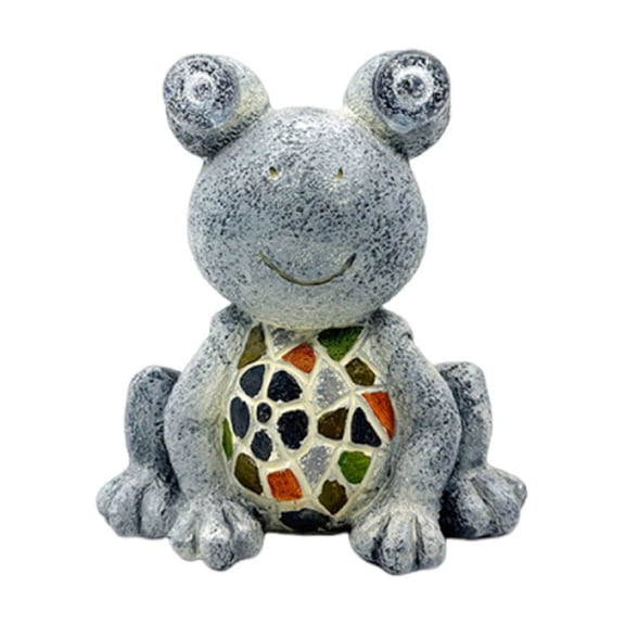 BAOPAI Solar Powered Frog And Snail Garden Statues Outdoor Animal Decor Resin Ornaments Waterproof For Yard Patio Lawn