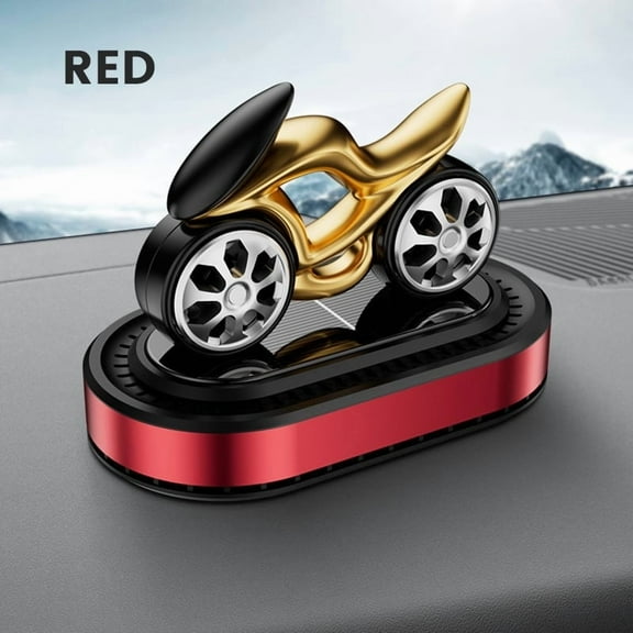 BAOPAI Solar-Powered Rotating Motorcycle Cars Air Freshener with Natural Plants-Based Scents for Even Air Purification and Long-Lastings Freshness