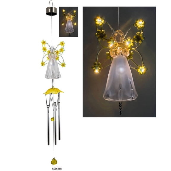 BAOPAI Solar Wind Chime Light Outdoor Garden Decoration with Automatic Solar Power and Soothing Sound for Courtyard Patio Energy Saving Gift