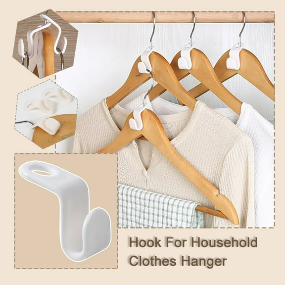 BAOPAI Stackable Hanger Connection Hooks for Closet Organization Space Saving Cascading Hanger Links Suitable for Velvet Hangers and Wardrobe Storage