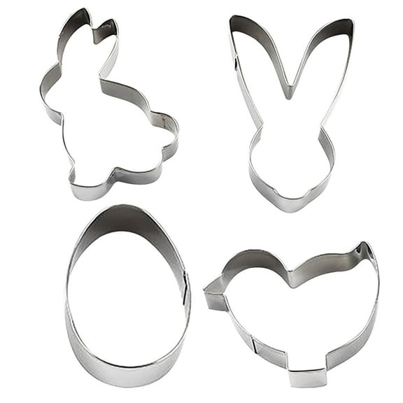 BAOPAI Stainless Steel Easter Cookie Cutter Set 3D Egg and Chick Shape for Holiday Baking and Decorations Multi Use for Cookies Pancakes and Dough