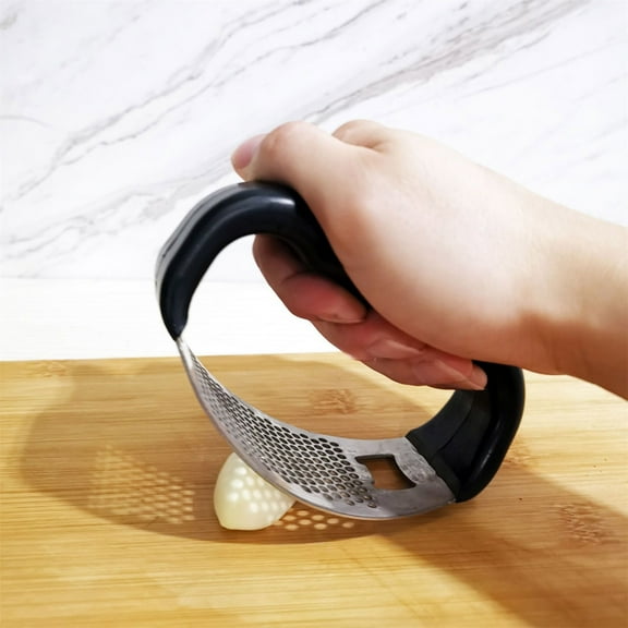 BAOPAI Stainless Steel Garlic Press Rocker Manual Garlic Crusher Mincer Kitchen Gadget Tool Ergonomic Easy Grip Dishwasher Safe Home Use