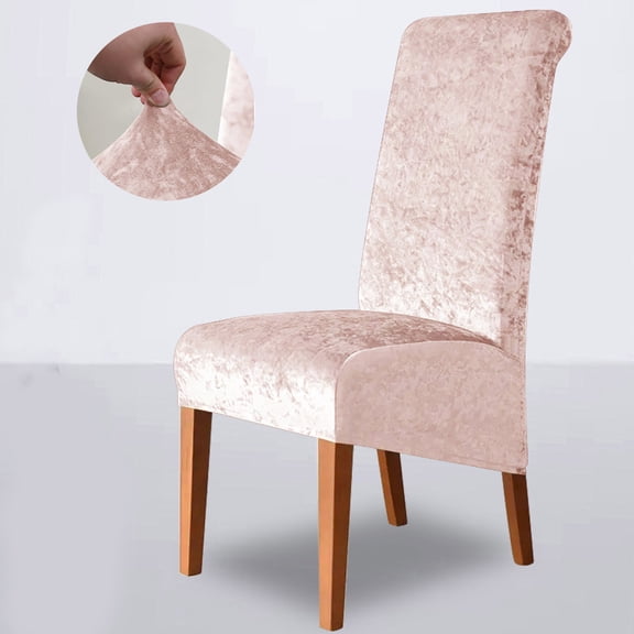 BAOPAI Stretch Elastic Chair Cover Luxurious Diamonds Velvet for Large Slant High Back Dining Chairs Home Hotel Use Dirtproof Protection