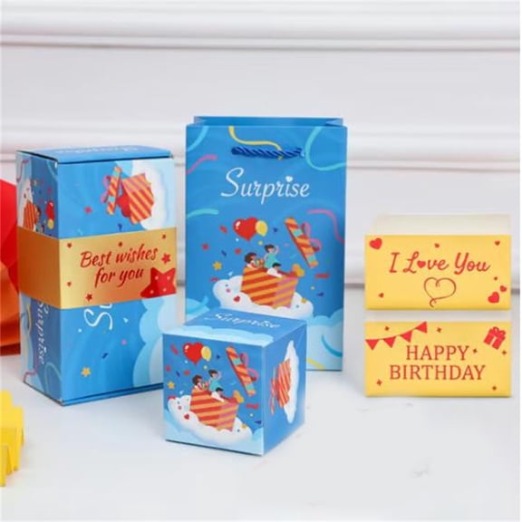 BAOPAI Surprise Pop Up Greeting Card Box with Confetti for Wedding Birthday Anniversary Parties and Celebrations as Gift Box or Party Favors