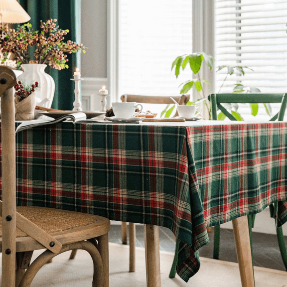 BAOPAI Tablecloth Woven Green Holiday Tablecloth Fabric Rustics Tablecloth Table