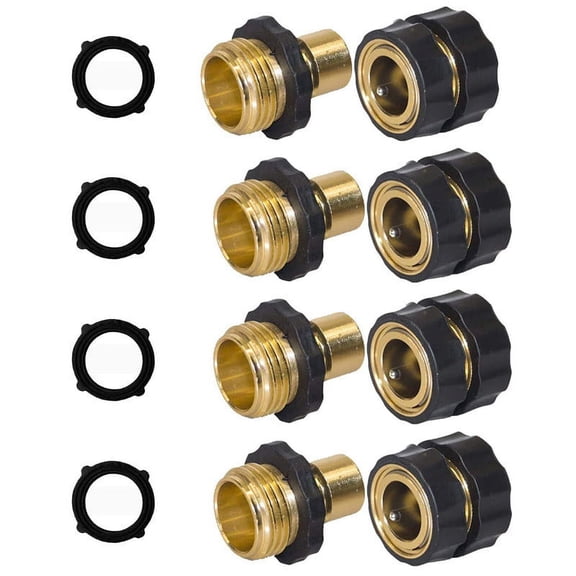 BAOPAI Three Quarter Inch Garden Hose Quick Connector Set Aluminum Alloy Universal Fit No Leak Easy Connect for All Watering Devices