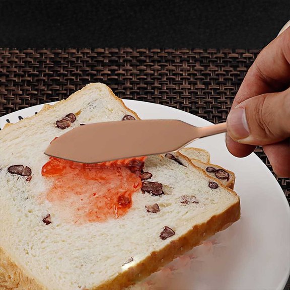 BAOPAI Titanium Plated Stainless Steel Cream Knife Multifunctional Spatula for Spreading Butter Cheese and Baking with Comfortable Handle