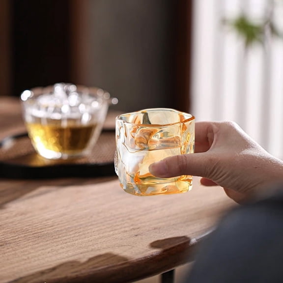 BAOPAI Twisted Glass Cup Colorful Whiskey Beer Glass with Unique Design 170ml Capacity Thickened Elegant Drinking Glass for Home Bar Use