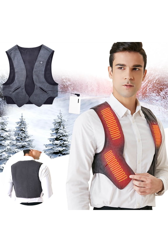 USB Powered Heated Vest with Carbon Fiber Heating for Shoulder and Back Warmth 3 Temperature Settings Lightweight and Portable for Men and Women