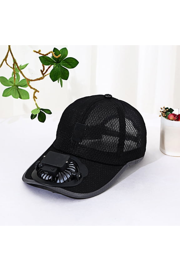 USB Rechargeable Cooling Fan Sun Hat for Outdoor Sports Adjustable 3-Speed Fan with 360° Rotation Breathable Mesh Design for Maximum Comfort and Ventilation Fits Head Size 21.3-23.3 Inches