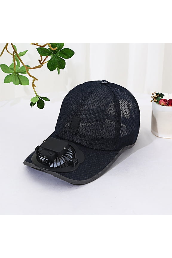 USB Rechargeable Cooling Fan Sun Hat for Outdoor Sports Adjustable 3-Speed Fan with 360° Rotation Breathable Mesh Design for Maximum Comfort and Ventilation Fits Head Size 21.3-23.3 Inches