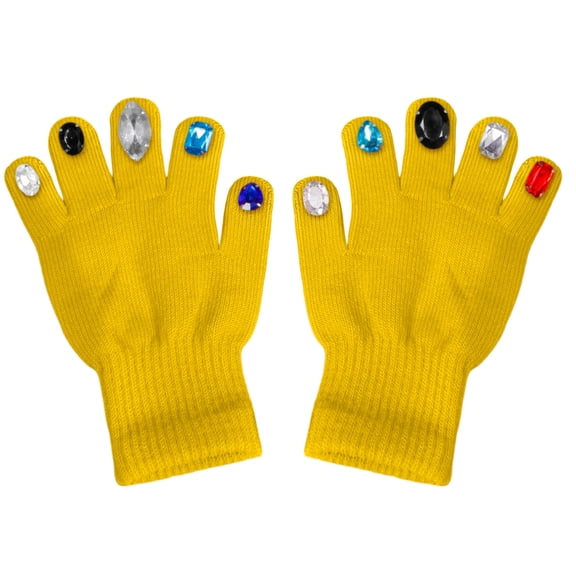 BAOPAI Unisex Winter Knit Gloves with Sparkling Crystal Ornaments Made of Soft Cotton for Ultimate Warmth Excellent Elasticity Ideal for Outdoor Sports and Perfect as New Year Gift