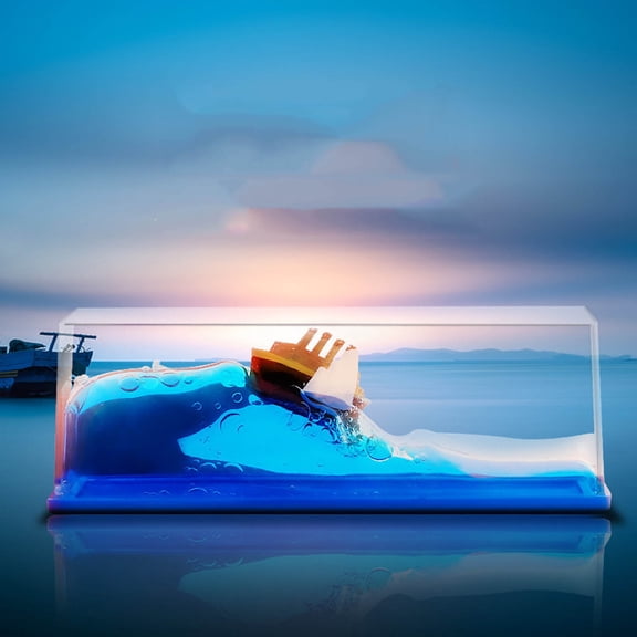 BAOPAI Unsinkable Floating Ship Liquid Motion Desktop Decoration for Stress and Anxiety Relief Courage Symbol for Home Office Car Bedroom Living Room