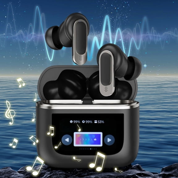 BAOPAI V8 Full-Color Bluetooth Translation Headphones with Transparent Noise Cancellation, LED Display, Long Battery Life, Smart Surround Sound, Waterproof and Comfortable Fit