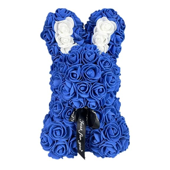 BAOPAI Valentine's Day Simulation Rose Bunny Plush Gift - Customizable Eternal Love Symbol with Soft Cuddle Design for DIY Assembly and Romantic Occasions