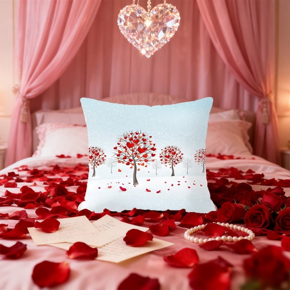 BAOPAI Valentine's Day Throw Pillow Covers with Festive Printing for Sofa Couch and ChairSoft Polyester Pillow Cases for Living Room and Bedroom Decoration