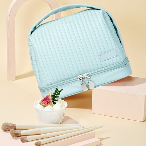 BAOPAI Waterproof Makeup Bag with Wet and Dry Separate Compartments for TravelLarge Capacity Cosmetic Organizer Storage Bag