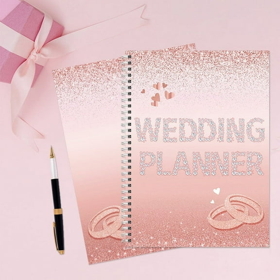 BAOPAI Wedding Planning Notebook with Blank Pages for Brides to Customize Portable Wedding Organizer Journal with Decorative Frames for Valentine's Day Gift