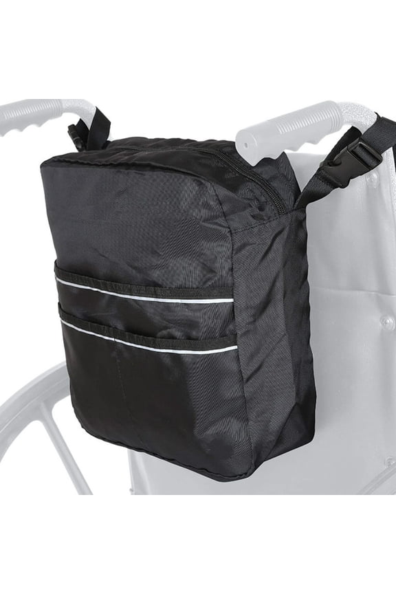 Wheelchair Backpack with Adjustable Straps, Fits All Standard Wheelchairs, Hands Free Storage Organizer with Inner Pocket, Expands to 8 Inches