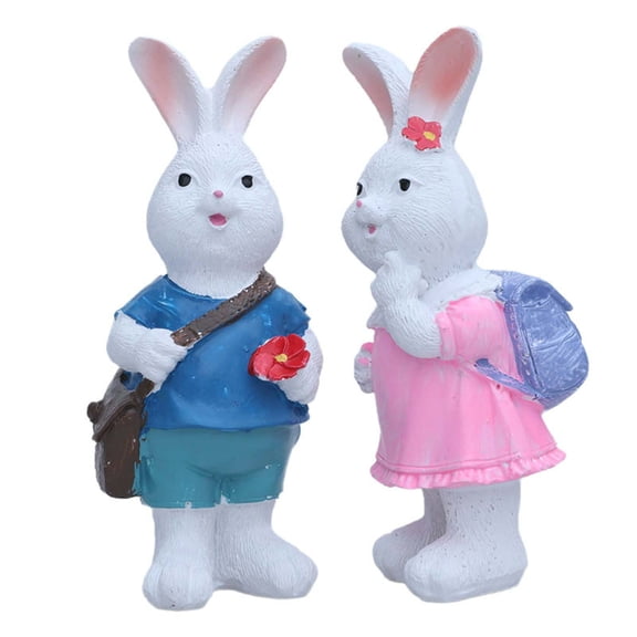 BAOPAI Whimsical Party Bunny Resin Ornaments for Spring and Party Celebrations Durable Home Decor Gift Idea for Table Top and Window Display