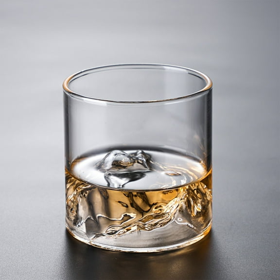 BAOPAI Whiskey Glass Large Capacity Geometric Design Sturdy Base Smooth Rim Father Day Gift