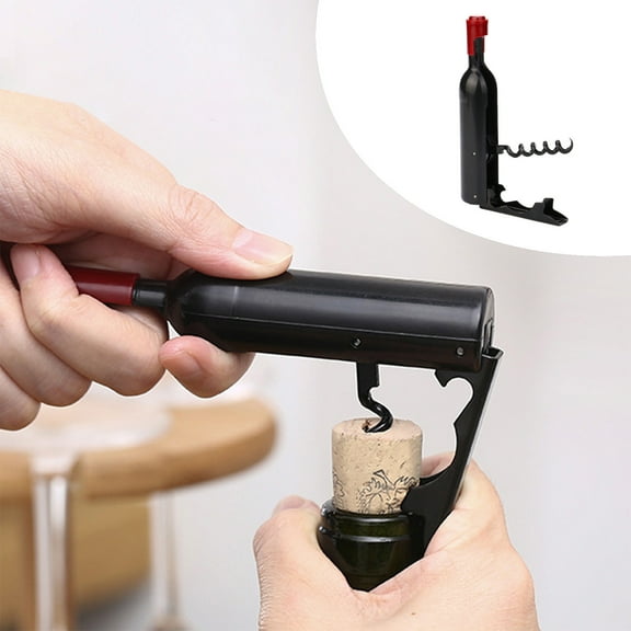 BAOPAI Wine Bottle Opener Double Hinged Lever with Foil Cutter Multitool for Servers Bartenders Manual Cork Puller Beer and Soft Drinks Opener