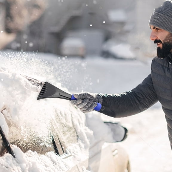 BAOPAI Winter Car Snow Ice Scraper Shovel with Comfortable Sponge Handle - Portable Efficient Snow Removal Brush for Vehicle Windows and Surfaces