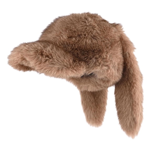BAOPAI Winter Warm Unisex Baseball Cap with Soft Bunny Ears Faux Fur Lined Ear Flap Hat for Cold Weather Protection Ideal for Outdoor Enthusiasts and Daily Use