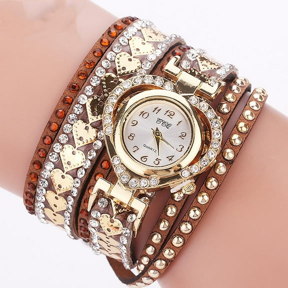 BAOPAI Women's Diamond Studded Looped Bracelet Watch for Happiness and Relationship Stability Elegant Gift for Valentine's Day and Birthdays