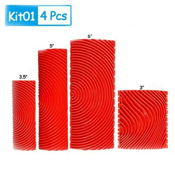 BAOPAI Wood Grain Paint Roller Brush Tool with Long Handle for DIY Decoration Creates Realistic Wood Texture on Walls and Furniture