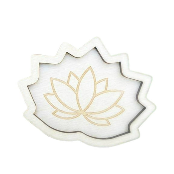 BAOPAI Wooden Crystal Lotus Tray with Elegant Design for Multi-Purpose Use Ideal for Home Decor and Gift Giving Holds Jewelry Keys Coins Durable Laser Engraved Craft