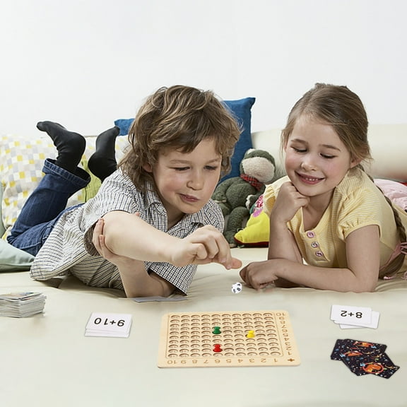 BAOPAI Wooden Multiplication And Addition Board Game - Educational Math Toy for Kids Learning Resource for Parents and Teachers Christmas Gift