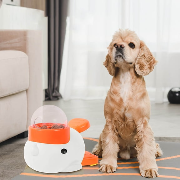 BAOPAI Yellow Interactive Dog Feeder Manual Press-to-Get FoodDispenser For Small Medium Large Dogs