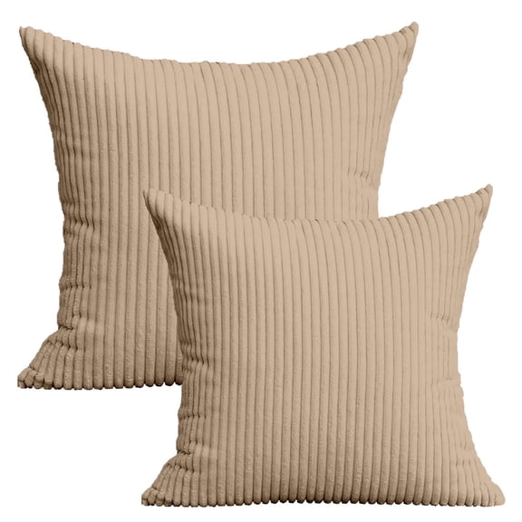 BAOQIN 20" X 20" Navy Blue Striped Polyester Throw Pillow (Set of 2) - Modern Contemporary Transitional Design for Home Decor Clearance Sale!