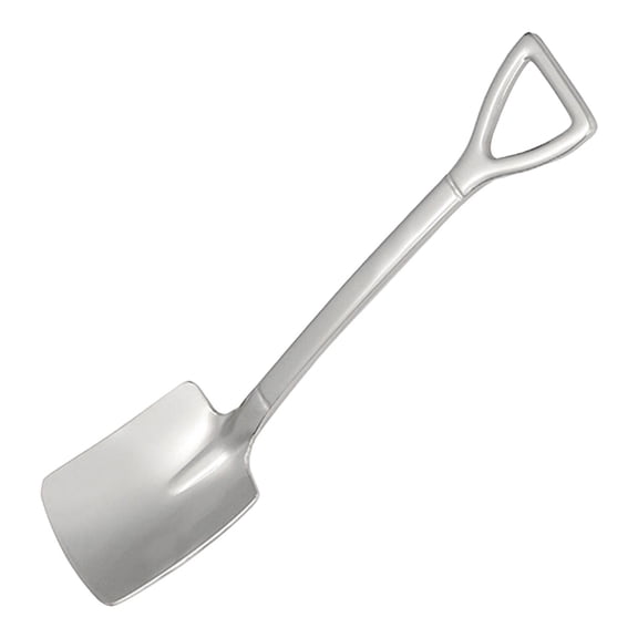 BAOQIN 4.7×1 Inchs Shovel Shape Stainless Steel Spoons, Mini Shovel Spoons Tiny Spoon&nbsp;For Dessert Coffee Ice Cream Fruit Cake for Home Kitchen Restaurant （Silver)