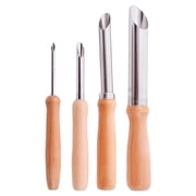 BAOQIN 4 pcs Circular Clay Hole Cutters Straw Puncher for Plastic Hole Puncher for Plastic Lids Stainless Steel Circular Clay Hole Cutters Clay Hole Cutters Pottery Tools Khaki