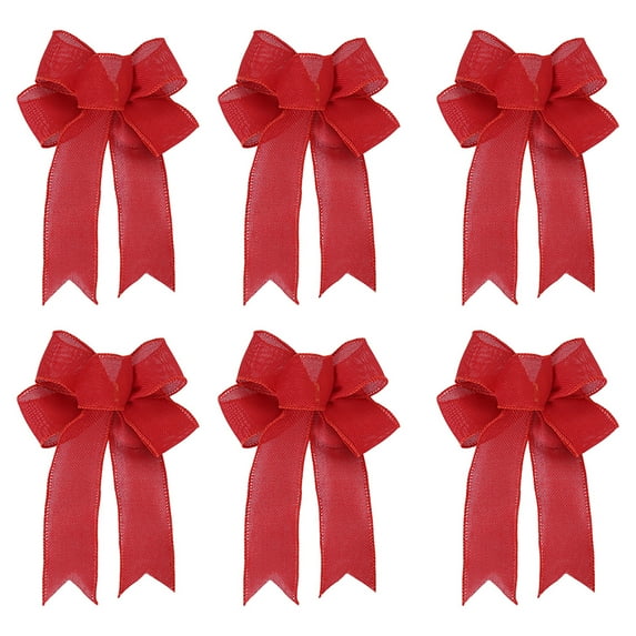 BAOQIN Big sale！ 6Pcs Christmas Bows - Large Decorative Burlap Bows 12" for Xmas Wreaths and Tree Ornaments - Perfect for Holiday Decorations