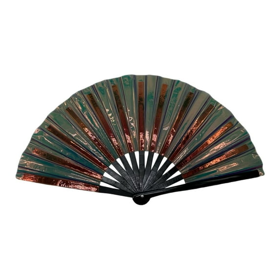 BAOQIN Boots on The Ground Fan, New Large Holographic Folding Hand Fan Line Dance Popping Fan,Boots on The Ground Hand Fan,Folding Hand Classic Style Fan Bamboo Hand Held (M)