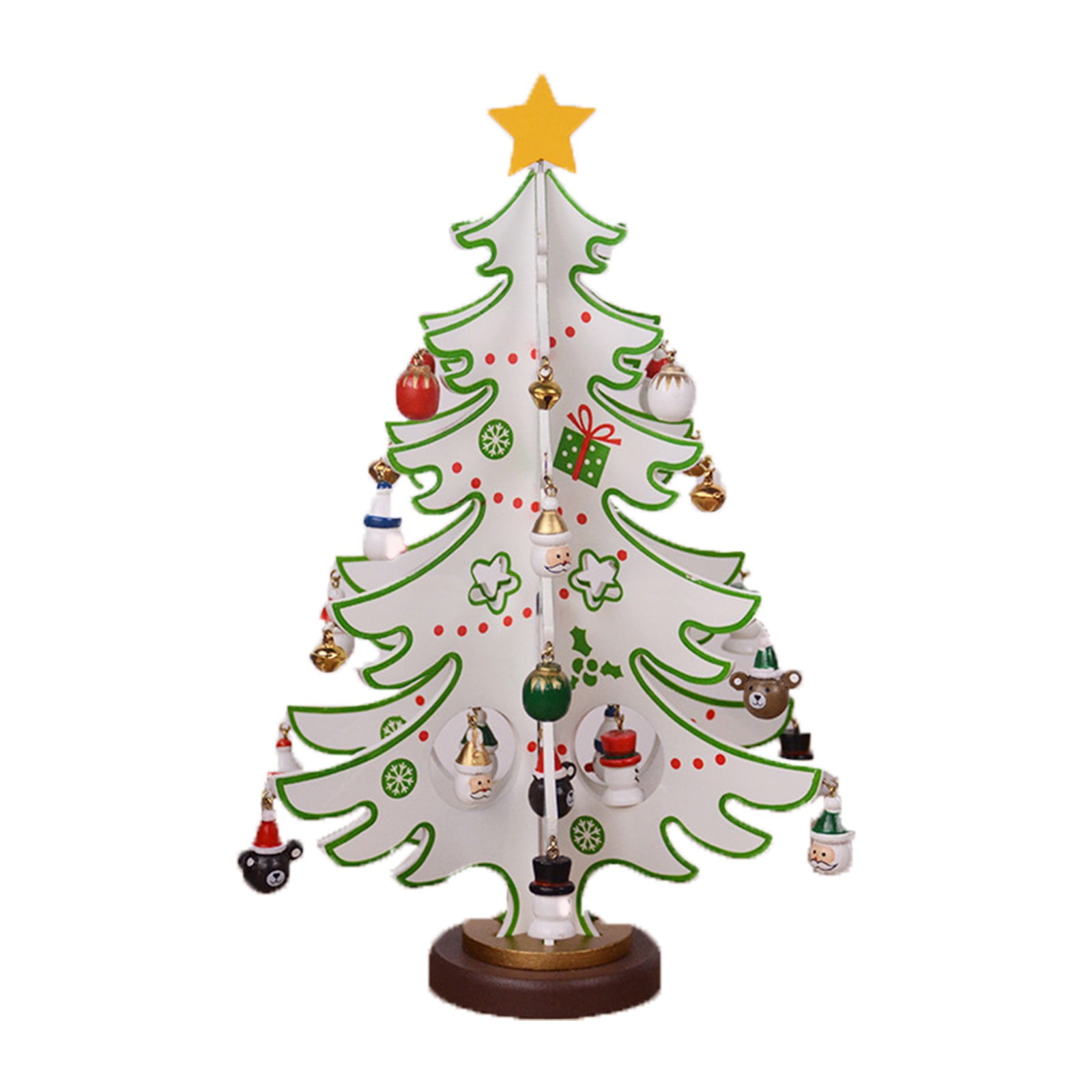 BAOQIN Clearance！ Wooden Christmas Tree Tabletop Decoration Mini