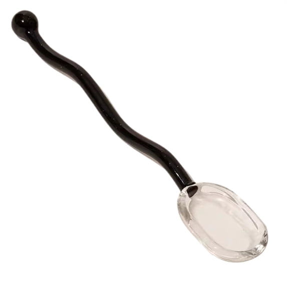 BAOQIN Cute Spiral Style Spoons&nbsp;Creative Colorful Glass Dessert Spoon Colored Transparent Coffee Milk Curved Handle Stirring Teaspoon&nbsp;Colorful Clear Glass Spoons （Clear）