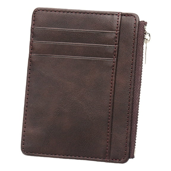 BAOQIN Keychain Wallet,Multi-Layer Wallet with Zipper Slim Minimalist Card Holder Coin Changes Purse Keychain Front Pocket Wallet （Coffee）