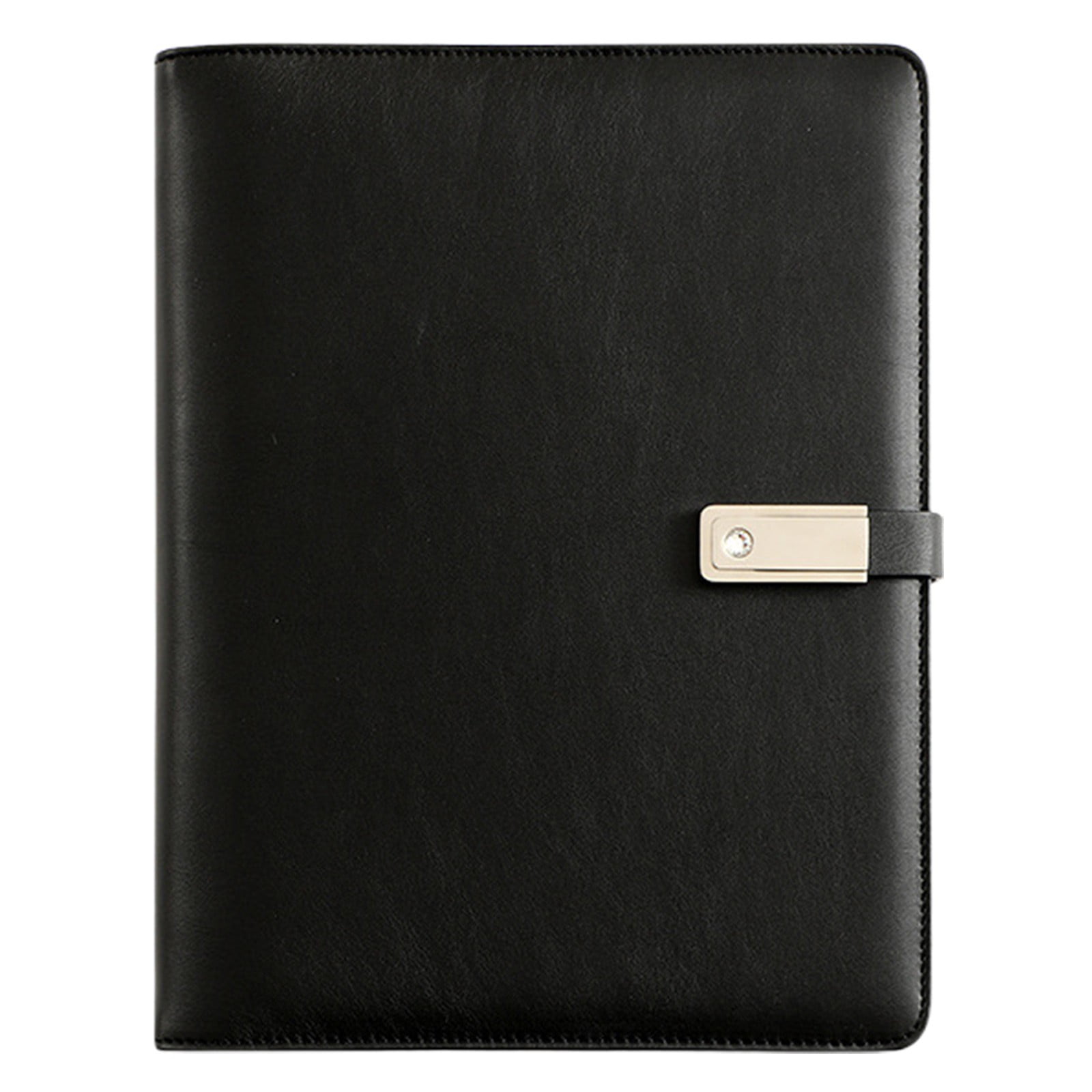 BAOQIN Personalized Notebook with Power Bank ,A5 Lined Leather Journal Notebook,Hardcover Journal Set with Pen and Gift Box for Men Women School,Travel,Business,Work （Black）