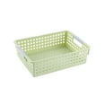 thumbnail image 1 of BAOQIN Plastic Storage Baskets - Small Pantry organizer Basket Bins Household Pantry organization with Handle, organizer Bins for Room, Bathrooms, Under-Sink, Kitchen （Green）, 1 of 3
